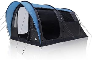 YOUR GEAR yourGEAR Namiot Bora 4-osobowy rodzinny namiot tunelowy, zadaszenie szyte w ziemi, ochrona przed promieniowaniem UV 50+, wodoodporny, 5000 mm, niebiesko-szary