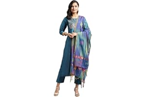 KARTUTVA Kurta-Set für Damen mit Dupatta indischen Partykleidung Kurti Tops mit Palazzo Hosen Set