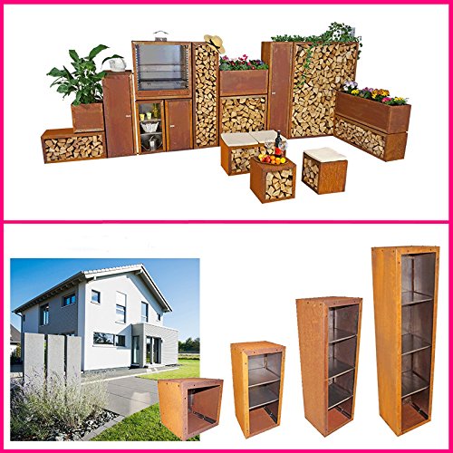 prima terra Regal-Bausatz Edelrost. Höhe 118cm, Breite 38cm, Tiefe 35cm - 5