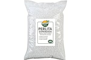FERTIGOO ORGANIC FERTILIZER Fertigoo Perlita para Plantas 10L | Granulometria Gruesa 3-6mm | Sustrato Ligero de Jardineria Que Mejora Drenaje y Aireación en Macetas, Semilleros, Esquejes, Horticolas, Suculentas y Cactus.