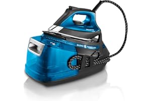 Rowenta Silence Steam Pro DG9222, Ferro da Stiro con Caldaia Silenziosa, 2800W, 1.3 L, Ferro da Stiro a Vapore 7.5 bar, 480 g/min, Colore Nero/Blu