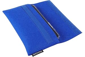 SP SIMON PIKE Simon Pike Hülle Tasche kompatibel mit Samsung Galaxy A34 |A71 |A32 | A23 (Gr. W) | Filztasche New York Basic in blau aus Filz (echtem Wollfilz) Handyhülle