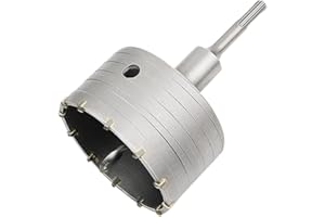 Meccion Fresa a Tazza per Muro Cemento con Adattatore SDS Plus 110mm, Punte di Tungsteno Sega a Foro Cavo per Mattoni, Calcestruzzo, Muro di Pietra di Cemento (100mm+110mm SDS Plus Adattatore)