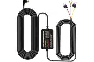 MORE9ROOM Dash Cam Hardwire Kit Converts 12V-24V to 5V/3A USB-C Port 3.5m Hard Wiring Kit with Low Voltage Protection Mini-Fuse Car Camera Charge Power Cord Kit for 24H Parking Monitor