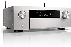 Denon AVC-X4800H 9.4-Kanal AV-Receiver, Verstärker, 200W, 8K Ultra HD, Dolby Atmos, DTS:X, Auro-3D, HEOS Built-in, 7 HDMI Eingänge - Silber