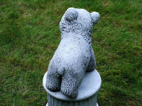 Steinfigur Berlin B„r 02 27 cm ca.11,3 kg grau-patiniert Frostfest Stein Nr.035 - 5