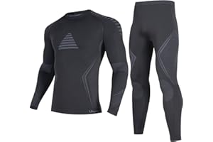 UNIQUEBELLA Ropa Interior térmica Mejorada para Hombre, Conjunto de Ropa Interior térmica para Esquiar, Ropa Interior Funcional para Hombre Transpirable y de Secado rápido - Ropa Interior cálida para
