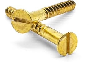 Hippo Hardware M4 (4mm X 25mm) Solid Brass Slotted Countersunk Wood Screws (Pack of 10)