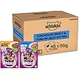 Whiskas Kitten (2-12 Months) Wet Cat Food, Tuna in Jelly, 24 Pouches (24 X 85G) & Chicken in Gravy, 24 Pouches (24 X 85G), 1 Count