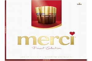Merci Finest Selection XXXL 675 g Emballage cadeau avec 54 spécialités de chocolat fourrées et non fourrées emballées individuellement, 8 assorties