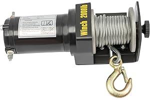 HarBin-Star Verricello elettrico, sollevatore a fune, 0,4 KW, verricello motore con telecomando, altezza di sollevamento 6 m, portata orizzontale 900 kg, portata verticale 200 kg