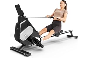 Botifly Vogatore, Vogatore Magnetico a 16 Livelli con Display a LED Rail Scorrevole Silenzioso per Attrezzature di Allenamento Interno Palestra a Casa