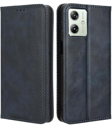 GOKEN Leder-Folio-Hülle Für Motorola Moto G54 5G – Brieftaschen-Case Mit Kartenfächern & Ständerfunktion In Braun