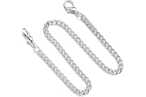 MIRKUZI Catenelle 1 pezzo di catena per orologio da tasca in argento, catena per orologio da tasca in metallo, catena per portafoglio con decorazione di abbigliamento da uomo e da donna (argento)