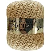 Cotton Yarn, No.12 (100% Cotton), 80 g Skein, Wool for Crochet, Knitting, Crafts, Sewing, Crochet, Amigurumis, DIY, (1, Beige