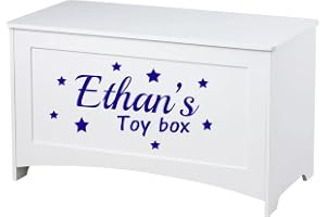Custom Name Toy Box Stickers, Personalised Name Toy Box Stickers Label with Butterflies or Stars Self Adhesive Vinyl Stickers