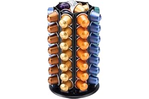 BAGOO Support à capsules pour café Nespresso rotatif à 360 degrés avec rangement central supplémentaire (56+)
