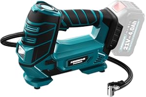 KIESBOHR Compresseur à Air Portatif Compatible avec Makita 18V Batterie, 160PSI Gonfleur Pneus Voiture avec Arrêt Automatique,LED,Kit de Valves pour Voitures,Vélos et Ballons(Batterie Non Incluse)