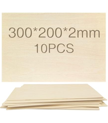 APOMOONS 10 stuks balsahouten multiplexplaten, 300 x 200 x 3 mm, voor doe-het-zelf, modelbouw, lasergravure, schilderen, kunst, houtverbranding