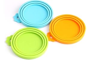 BANSHAN Pet Can Covers/Dog Cat Food Can Lids/3 Pack/Universal BPA Free/Silicone Pet Food Can Lids Covers/Fits Most Standard Size Dog and Cat Can Tops for Pet Food Storage
