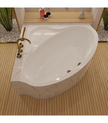 ECOLAM® Duschwanne Flach Quadratisch 80x80 Cm | Acryl Weiß Mit Schürze | Inkl. Siphon & Silikon | 5 Cm Tiefe