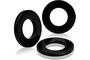 PDKKFF 60 stycken M5x10mm brickor plast, nylonbrickor svarta DIN 125-A, släta lagerskivor, plastskivor, karossskivor för skru