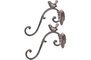 Sungmor - Staffe da Appendere in ghisa Resistente, 26 cm e Confezione da 2 Pezzi, Ganci Decorativi da Parete per mangiatoia, Lanterne, campanelli a Vento, fioriere da Appendere, Vaso per Fiori