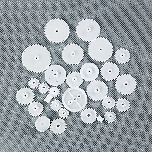 LAOMAO 75 Stück Kunststoff Zahnräder Getriebe set Zahnrader Roboterteile Zubehör DIY - 2