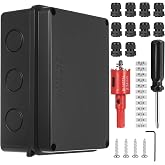IYEREER Electrical Junction Box IP65 ABS Black Surface | External waterproof box for connections and electrical supply