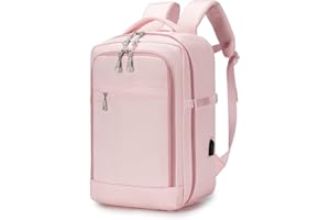 SPAHER 20L Torba Kabinowa Ryanair 40x20x25cm Bagaż Podręczny z Portem USB Plecak na Laptopa 15,6 Cala Podróżny Torba na Laptopa Torba na Ramię Torba Lotnicza, Różowy