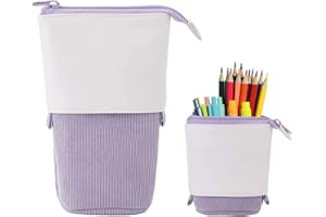 HIQE-FL Federmäppchen Reißverschluss,Federmäppchen Mädchen Teenager,Student Federmäppchen,Ständer Bleistifthalter,Teleskopisch Mäppchen (G)