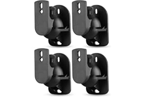 TNP PRODUCTS TNP Universal Satellite Speaker Wall Mount Bracket Ceiling Mount Clamp with Adjustable Swivel and Tilt Angle Rotation for Home Theater Surround Sound System Satellite Speakers - 4 Pack, Black