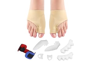 MengH-SHOP Correcteur D'Orteils Orthèse Hallux Valgus Séparateurs et Gel Traiter la Douleur Sous le Pied dans la Jointure Du Gros Orteil 9 Pièces