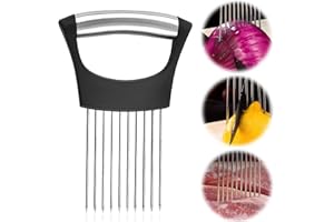 MANTOTO Upgraded Stainless Steel Onion Holder for Slicing - 2024 New Lemon Slicer Vegetable Cutter, Loose Meat Pin Kitchen Chopper Slicing Assistant Tool for Meat, Potato, Tomato