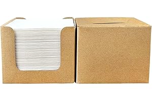 JINYUDOME White Cocktail Napkins, Linen Feel Paper Napkins for Wedding,Party, Restaurant,The Expansion Size is 20 x 20cm,Pack of 100.
