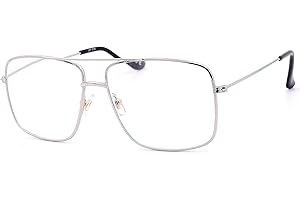 NEW VISION NEWVISION® Occhiali da Lettura,Occhiali da Vista Uomo,Occhiali Vintage Donna,Montatura in Metallo con Doppio Ponte,Stile Unisex Retro Aviatore,Occhiali Discoteca