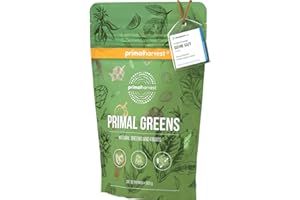 Primal Harvest Primal Greens Pulver für Sportler, mit Bio-Gerstengras, Vitaminen, Mineralstoffen, Bakterienstämmen und Spirul