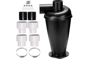 ZITFRI Separator cyklonowy, separator kurzu, odsysanie pyłu z 6 adapterami do węża, filtra cyklonowego, do cięcia wiórów z piły tarczowej, wiórów metalowych itd.
