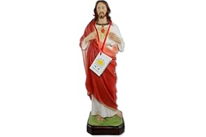 Proposte Religiose Estatua del Sagrado Corazón de Jesús de resina pintada a mano - 50 cm Made in Italy