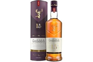 GLENFIDDICH 15 Year Old Single Malt Scotch Whisky - Rich Complex - Warm Spice, Honey Rich Fruit - Bourbon, Oak & Sherry Casks - Harmonised In Our Solera Vat - 40% ABV - 70 cl (Packing may vary)