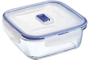 Luminarc Pure Box Active, pudełko do przechowywania ze szkła z pokrywką, kwadratowe, 1220 ml, 1 sztuka
