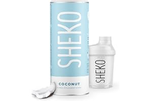 ‎SHEKO SHEKO Coconut Mahlzeitersatz Shake mit Shaker | 25 cremige Kokos Shakes | Nur 200kcal, Glutenfrei & Natürlich lecker | Diät Shakes zum Abnehmen