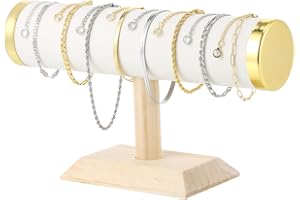 Huiguli Armbandshållare, beige sammet armband stativ display, T-formad bar armring hållare för smycken armband klocka armring fotlänk, 23 x 13,5 x 5 cm