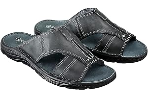 ESTRO Sandalias Hombre Verano Cuero - Sandalias Hombre Cuero Chanclas Piel con Suela Goma Antideslizante s1