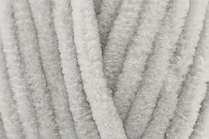 HADSON King Cole Yummy Chunky Crochet Yarn, 100% Polyester Plush Texture Knitting Wool for Blankets, Throws, Scarves & Shawls - 100g Balls - Icicle (3479) - Pack of 3