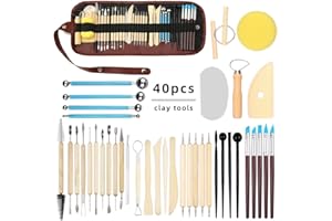 LINPHCEY 40-Piece Clay Sculpting Tools Set Perfect for Polymer Air Dry Modeling Clay Beginners & Professionals Ideal for DIY Pottery & Ceramics Tools for Clay Sculpey Sculpting & Crafting