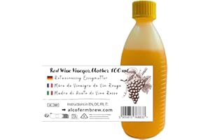 ALCOFERMBREW Mère de Vinaigre de Vin Rouge 100 ml - Fermentation Naturelle - Vinaigre Maison - Jusqu’à 50 L