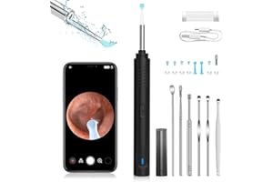 Ohrenschmalz Entferner Otoskop,Morix 1920P WiFi Ohrreiniger,Otoskop Kamera Wasserdicht mit 6 LEDs für iPhone,iPad und Android Smartphones (Schwarz 6)
