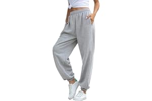 heekpek Womens Joggers Sweatpants Casual Oversized Jogging Pants Sports Trousers with Pockets Tracksuit Bottoms Jogger Pants Ladies Women Lightweight Joggers
