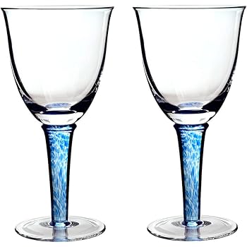 Set Of 6 Blue Wine Glasses Red Wine Glasses Wine Goblets Gift